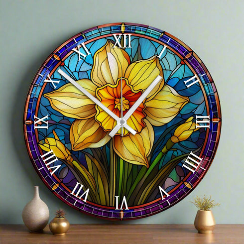 Daffodil Suncatcher Effect Clock
